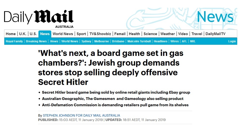 Secret Hitler' game pulled off shelves after complaints